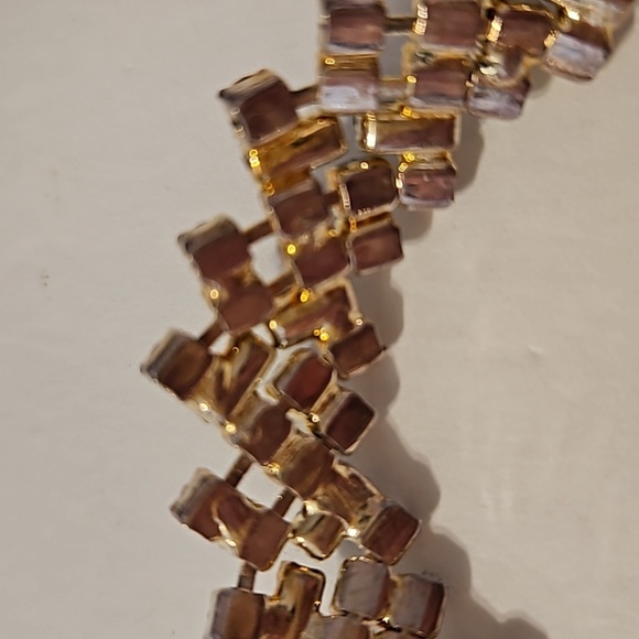 LUND Black & Clear Rhinestone on Silvertone 7" Long Bracelet - Picture 6 of 8